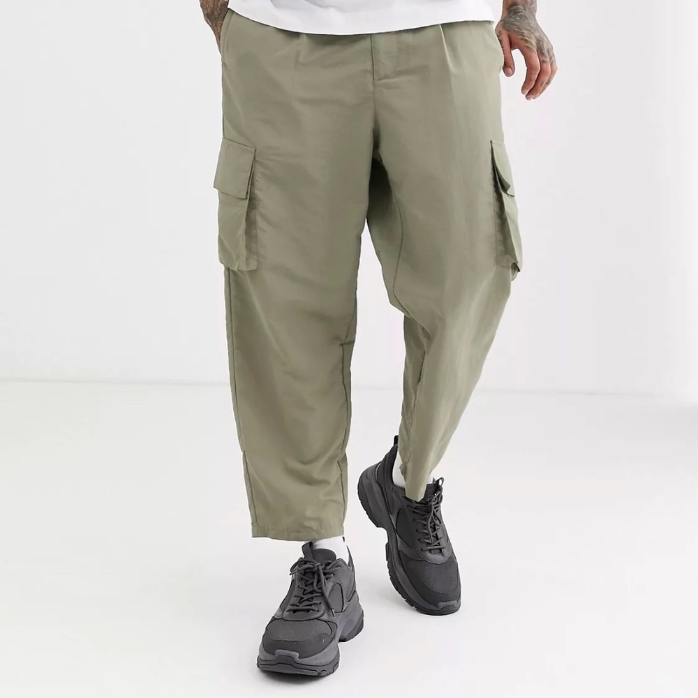 Asos Design Unisex Tapered Cargo Utility Ankle Pants
